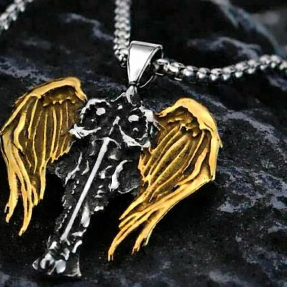 Archangel Michael Celtic Cross Saint Religious Catholic Protection Medal Pendant - Picture 7 of 15
